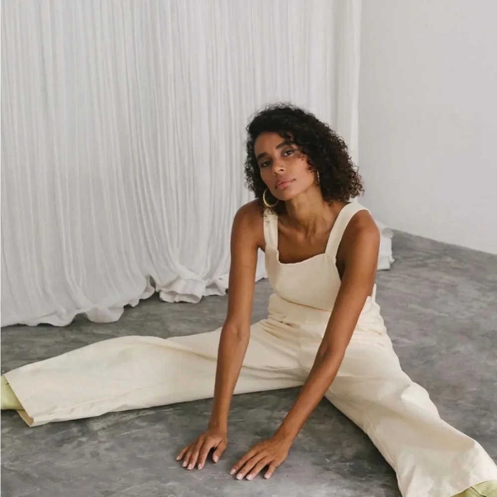 Bahhgoose Cream Jumpsuit with Square Neckline - S/M - Picture 3 of 7